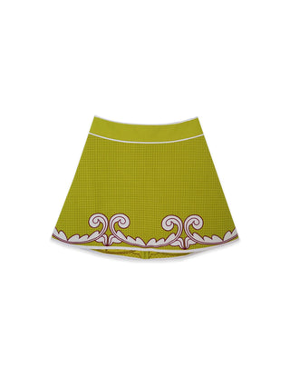 Park Quilted Mini Skirt, Pear Trapunto