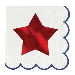 Foil Scallop Napkin-Foil Star