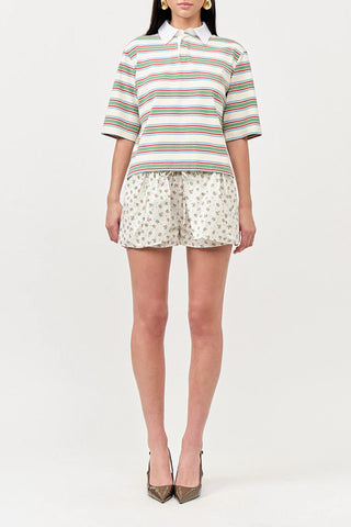 Frankie Top , Ivory Lt Blue Pink