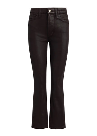 The Callie Cropped Bootcut Coated, Dark Chocolate