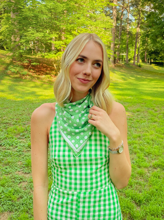 Kelly Green Ratten Silk Scarf- 36"