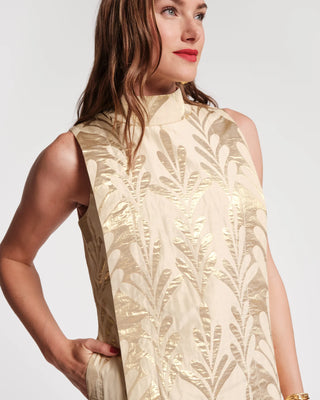 Carlyle Maxi Dress, Royal Palm Jacquard Gold