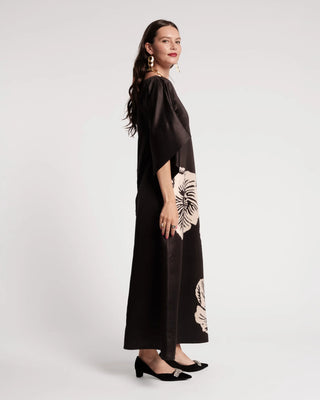 Spinnaker Maxi Dress, Black/Camel
