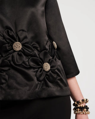 Edie Flower Top, Black
