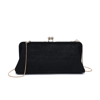 Kristin - Faux Suede Clutch - Black