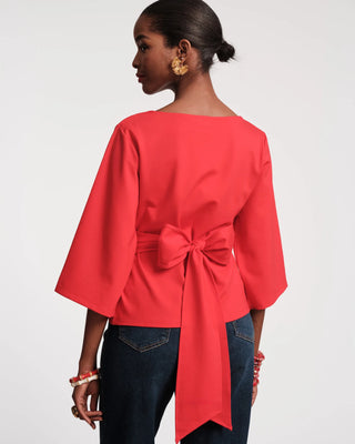 Whitney Wrap Top, Red
