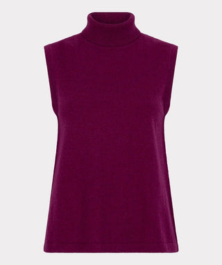 Sleeveless Wool Sweater, Maroon